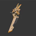 Golden Mechanical Model With Extended Arms And Long Rod Base Design